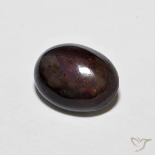 Opala de Chocolate Multicolorido Natural 0.74ct, oval, Opaco
