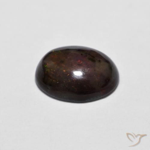 Opala de Chocolate Multicolorido Natural 0.74ct, oval, Opaco