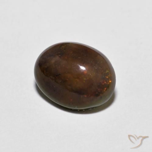 Opala de Chocolate Multicolorido Natural 0.71ct, oval, Opaco