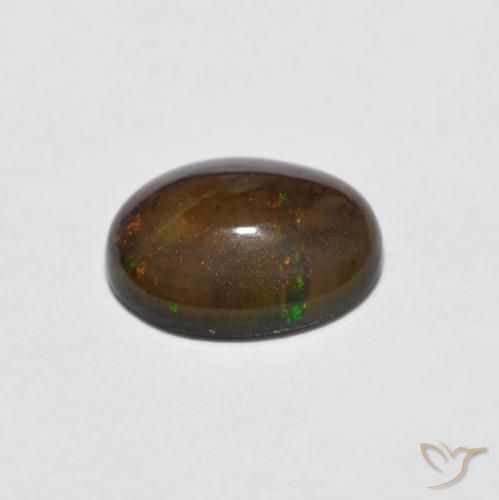 Opala de Chocolate Multicolorido Natural 0.71ct, oval, Opaco