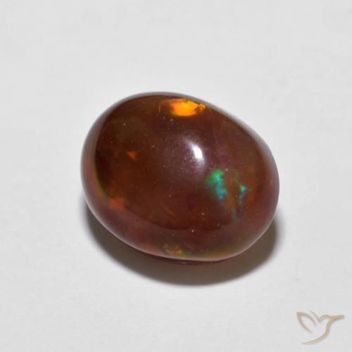 Opala de Chocolate Multicolorido Natural 1.21ct, oval, Opaco