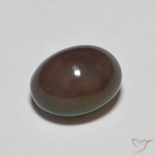 Opala de Chocolate Multicolorido Natural 1.01ct, oval, Opaco