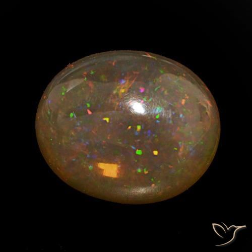 Opala de Chocolate Multicolorido Natural 8.01ct, oval, Transparente