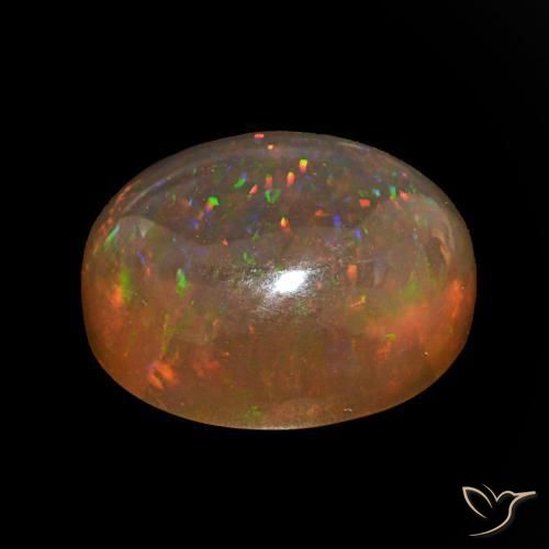 Opala de Chocolate Multicolorido Natural 8.01ct, oval, Transparente