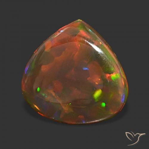 Opala de Chocolate Multicolorido Natural 4.43ct, Formato de pêra, Transparente