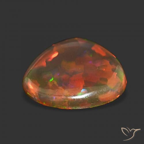 Opala de Chocolate Multicolorido Natural 4.43ct, Formato de pêra, Transparente