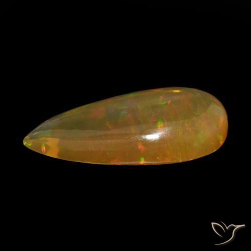 Opala de Chocolate Multicolorido Natural 8.56ct, Formato de pêra, Transparente