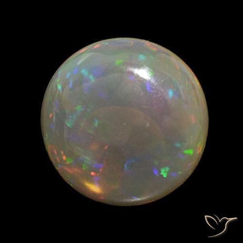 Opala de Chocolate Multicolorido Natural 5.03ct, Redondo, Transparente
