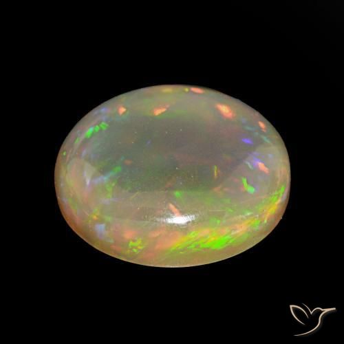 Opala de Chocolate Multicolorido Natural 5.03ct, Redondo, Transparente