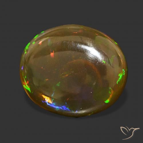 Opala de Chocolate Multicolorido Natural 9.41ct, oval, Transparente