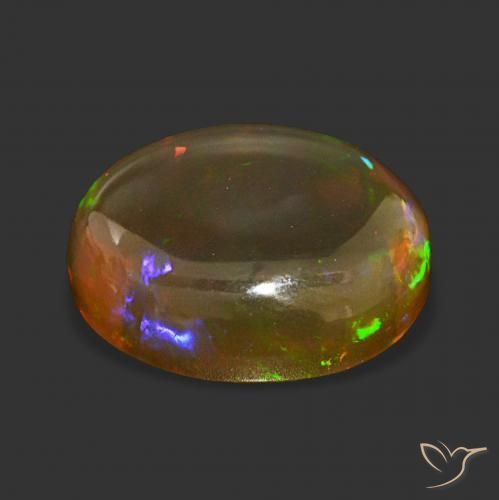 Opala de Chocolate Multicolorido Natural 9.41ct, oval, Transparente