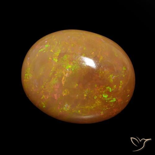 Opala de Chocolate Multicolorido Natural 12.74ct, oval, Opaco