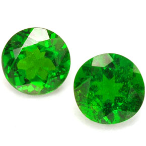 Pedras preciosas de diopsídio de cromo verde natural de  ct, corte redondo, SI