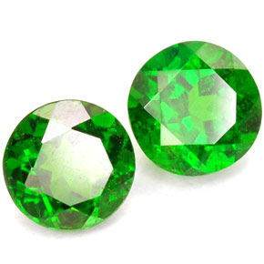 Pedras preciosas de diopsídio de cromo verde natural de  ct, corte redondo, SI