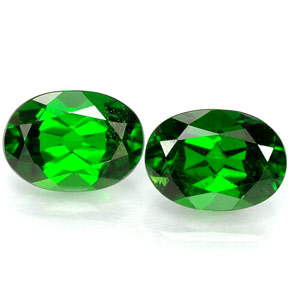 Pedras preciosas de diopsídio de cromo verde natural de  ct, corte oval, VS-SI