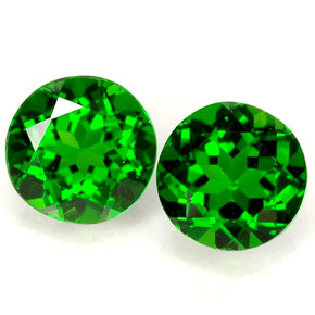 Pedras preciosas de diopsídio de cromo verde natural de  ct, corte redondo, VVS