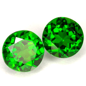Pedras preciosas de diopsídio de cromo verde natural de  ct, corte redondo, VVS