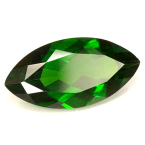 Diopsídio de cromo verde natural 3,94ct, marquise, VVS-VS