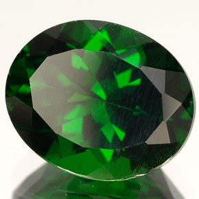 Diopsídio de cromo verde natural 4,06ct, corte oval, VVS-VS