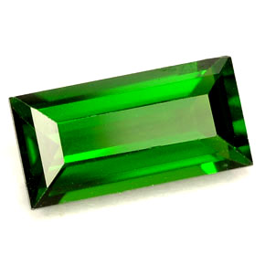 Diopsídio de cromo verde natural 1,65ct, baguete, VVS-VS
