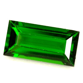 Diopsídio de cromo verde natural 1,65ct, baguete, VVS-VS