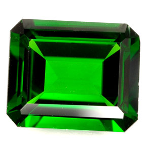 Diopsídio de cromo verde natural 4,93ct, corte esmeralda, IF