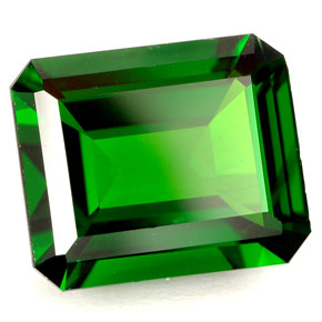 Diopsídio de cromo verde natural 4,93ct, corte esmeralda, IF
