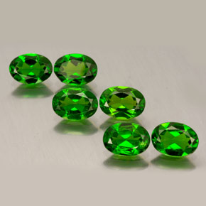 Pedras preciosas de diopsídio de cromo verde natural de  ct, corte oval, VVS-VS