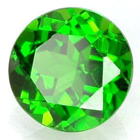 Diopsídio de cromo verde natural 0,55ct, corte redondo, VS