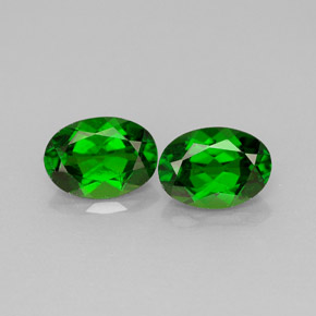 Pedras preciosas de diopsídio de cromo verde natural de  ct, corte oval, VS