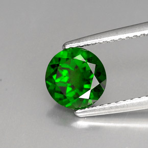 Diopsídio de cromo verde natural 1,40ct, corte redondo, VS
