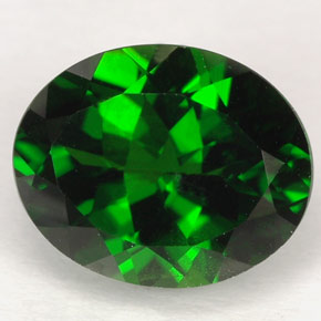 Diopsídio de Cromo Verde Natural 3.10ct, Corte Oval, VVS-VS