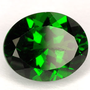 Diopsídio de Cromo Verde Natural 3.10ct, Corte Oval, VVS-VS