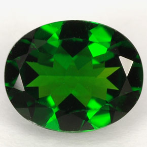 Diopsídio de cromo verde natural 2,62ct, corte oval, VVS