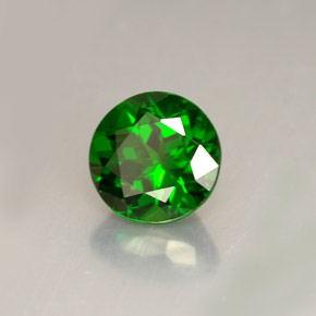 Diopsídio de cromo verde natural 1,58ct, corte redondo, VS