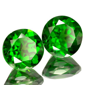 Pedras preciosas de diopsídio de cromo verde natural de  ct, corte redondo, VS