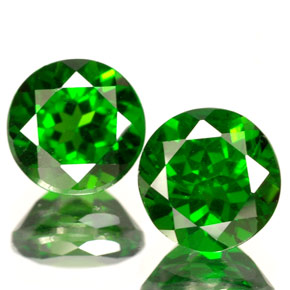 Pedras preciosas de diopsídio de cromo verde natural de  ct, corte redondo, VS
