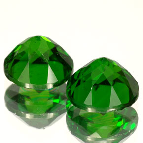 Pedras preciosas de diopsídio de cromo verde natural de  ct, corte redondo, VS