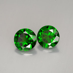 Pedras preciosas de diopsídio de cromo verde natural de  ct, corte redondo, VS-SI