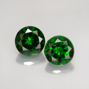 Pedras preciosas de diopsídio de cromo verde natural de  ct, corte redondo, VS-SI