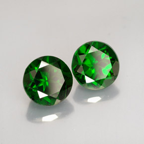 Pedras preciosas de diopsídio de cromo verde natural de  ct, corte redondo, VS-SI