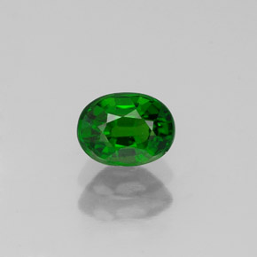 Diopsídio de cromo verde natural 0,66ct, corte oval, VS