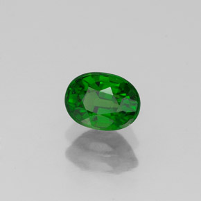 Diopsídio de cromo verde natural 0,66ct, corte oval, VS