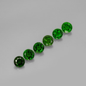 Pedras preciosas de diopsídio de cromo verde natural de  ct, corte redondo, VS