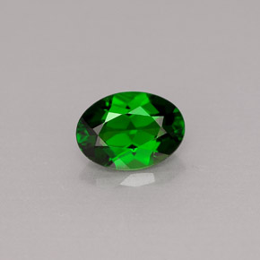 Diopsídio de cromo verde natural 0,77ct, corte oval, VS
