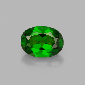 Diopsídio de cromo verde natural 0,89ct, corte oval, VS