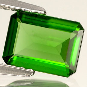 Diopsídio de cromo verde natural 1,14ct, corte esmeralda, VS