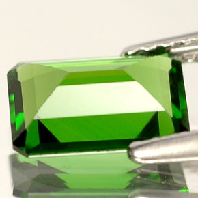 Diopsídio de cromo verde natural 1,14ct, corte esmeralda, VS
