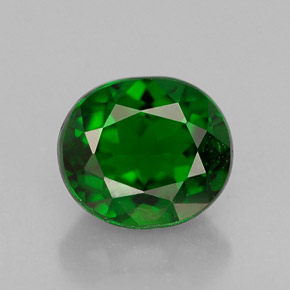 Diopsídio de cromo verde natural 0,89ct, corte oval, VS