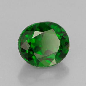 Diopsídio de cromo verde natural 0,89ct, corte oval, VS